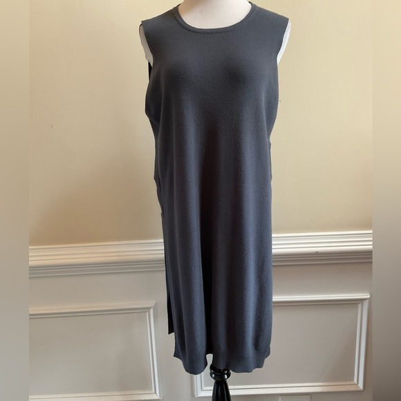 MER-SEA Anywear Open Tunic Sweater Womens Size L/XL Sleeveless Gray Knit - Picture 1 of 9